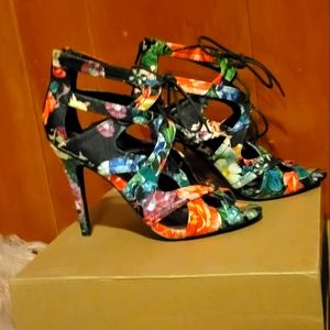 Floral ankle boots